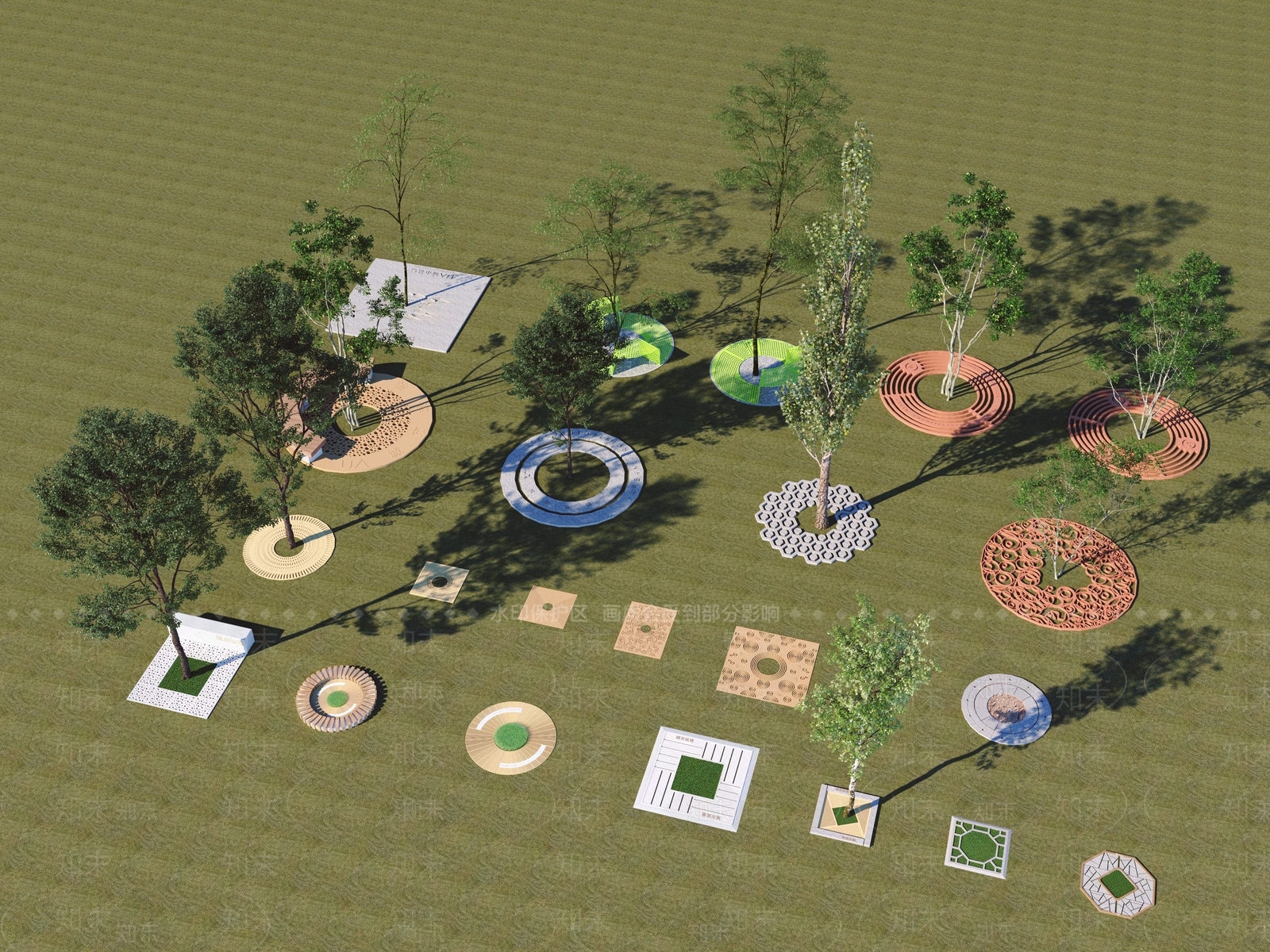 现代树木3D模型下载【ID:399180691】