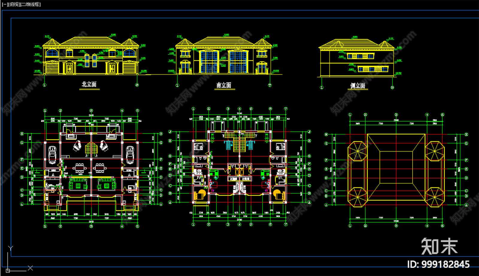 欧美别墅方案施工图下载【ID:999182845】