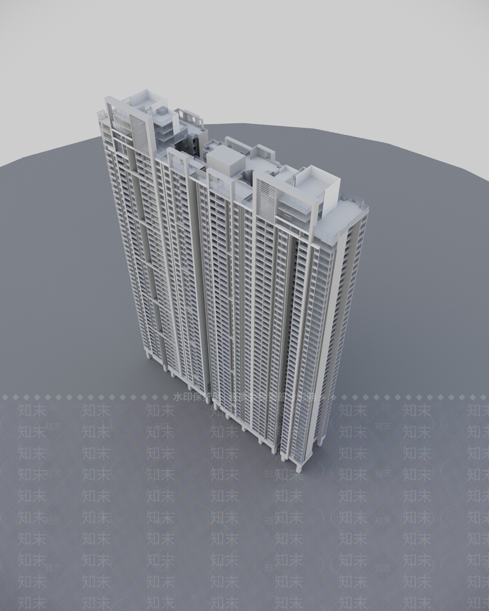 现代超高层住宅3D模型下载【ID:199182171】