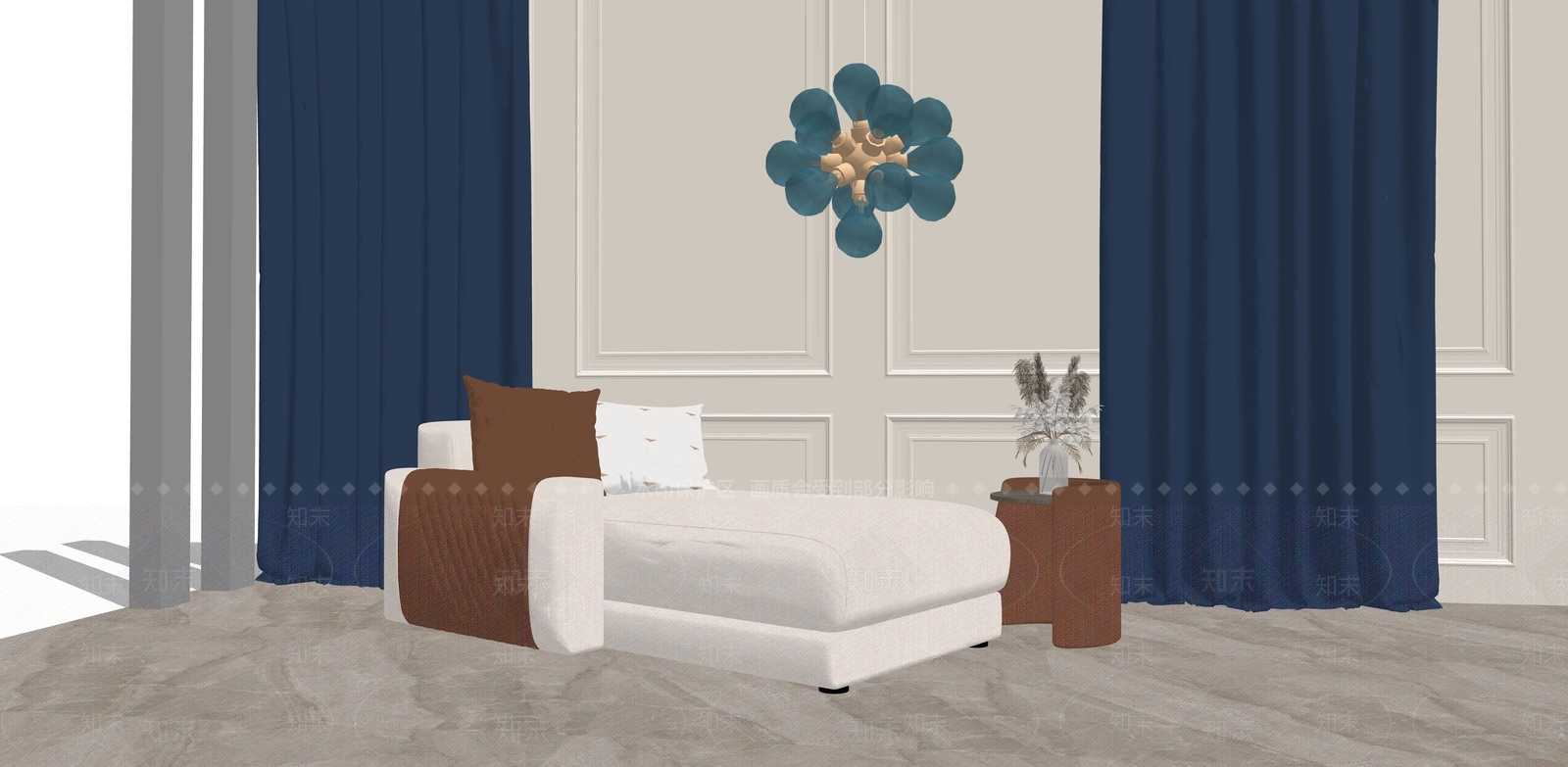 现代贵妃椅SU模型下载【ID:499200486】