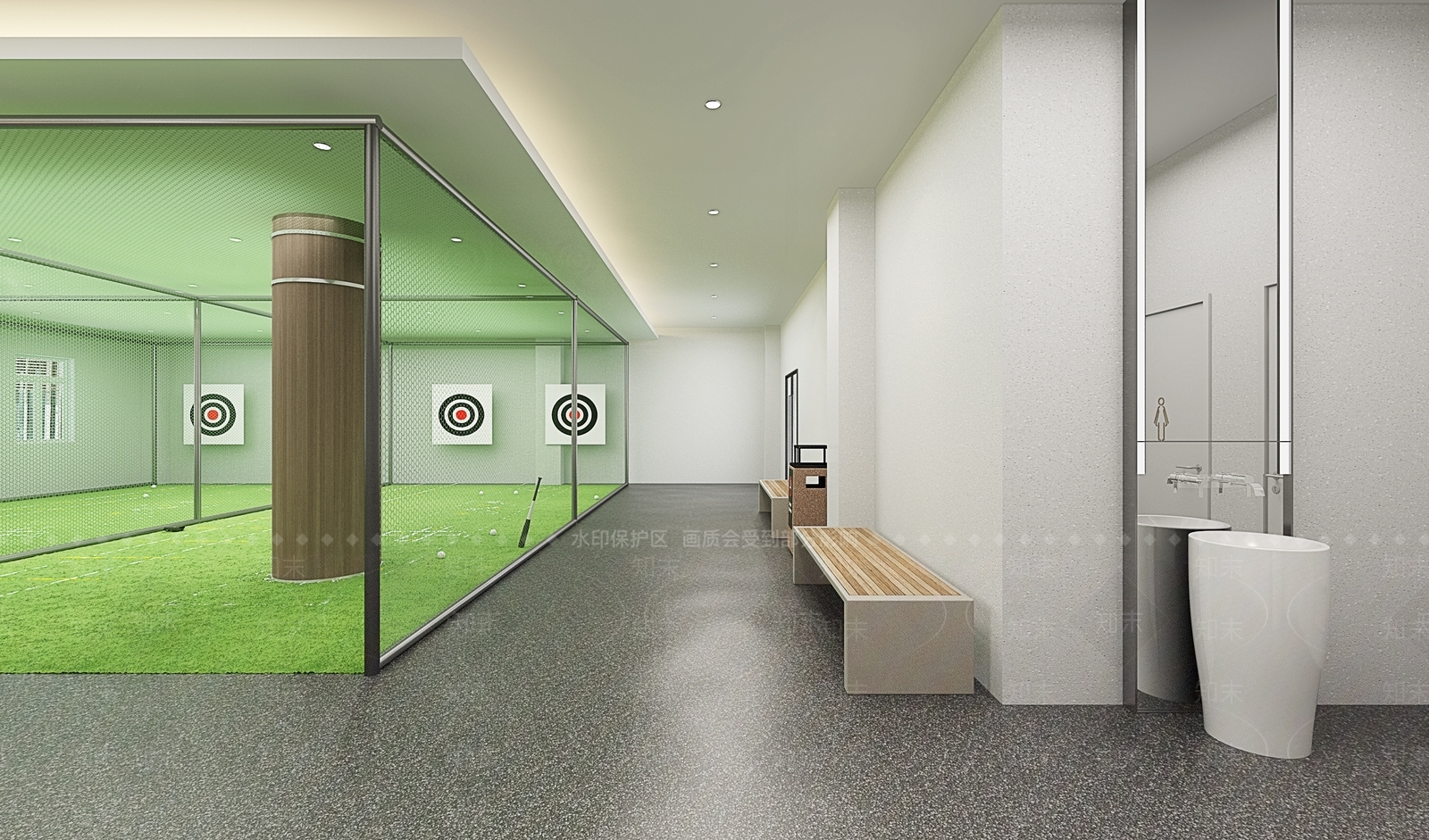 现代棒球训练室3D模型下载【ID:999210987】
