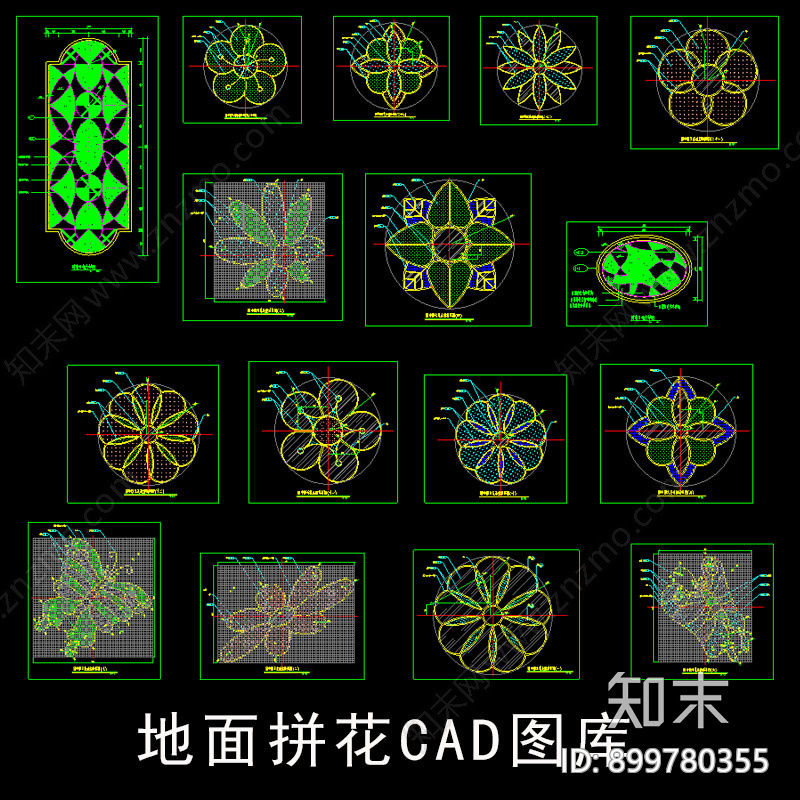 梁志天-现代地面拼花施工图下载【ID:899780355】