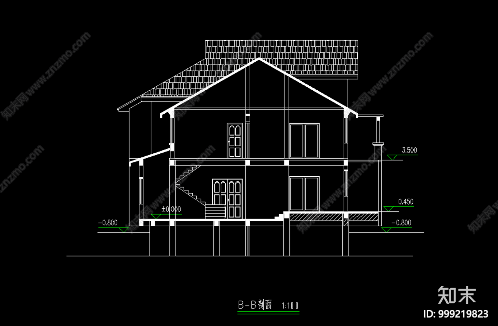 三层小别墅建筑cad施工图下载【ID:999219823】