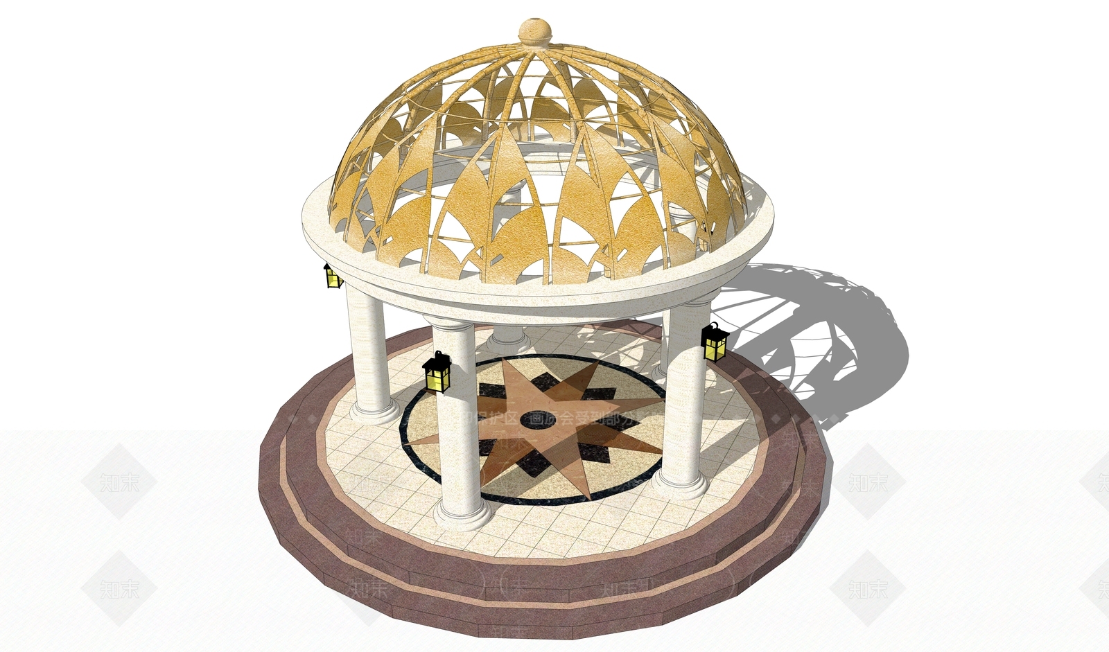 法式亭子SU模型下载【ID:499227851】