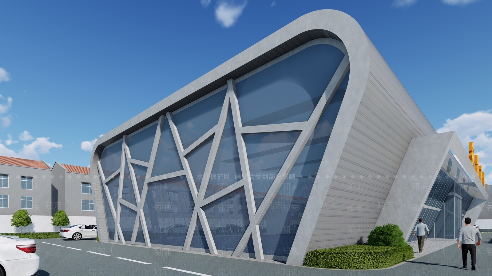 现代农贸市场SU模型下载【ID:499229060】