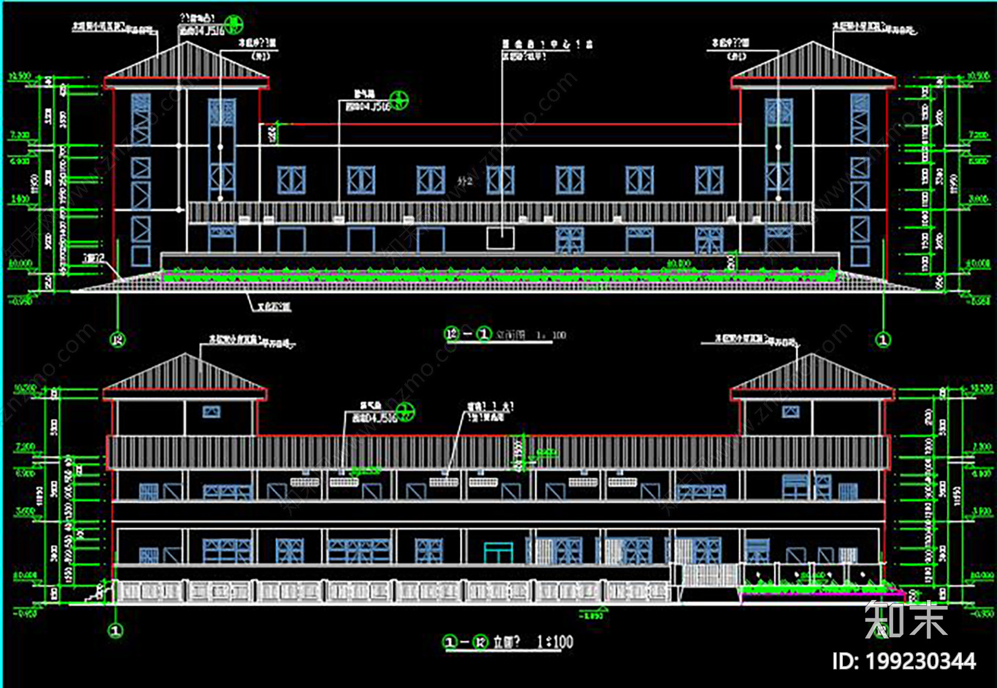 动物医院建筑cad施工图下载【ID:199230344】