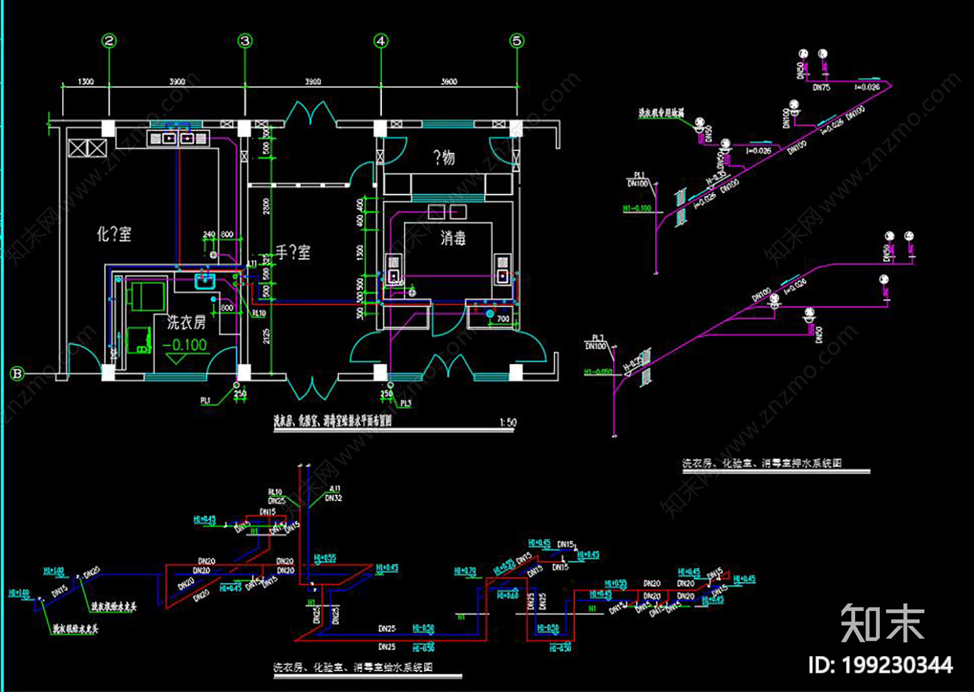 动物医院建筑cad施工图下载【ID:199230344】