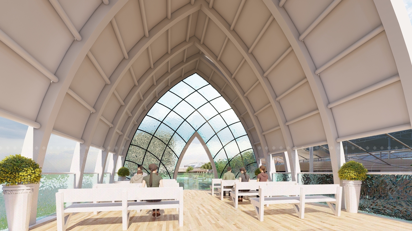 简欧教堂建筑SU模型下载【ID:599231378】
