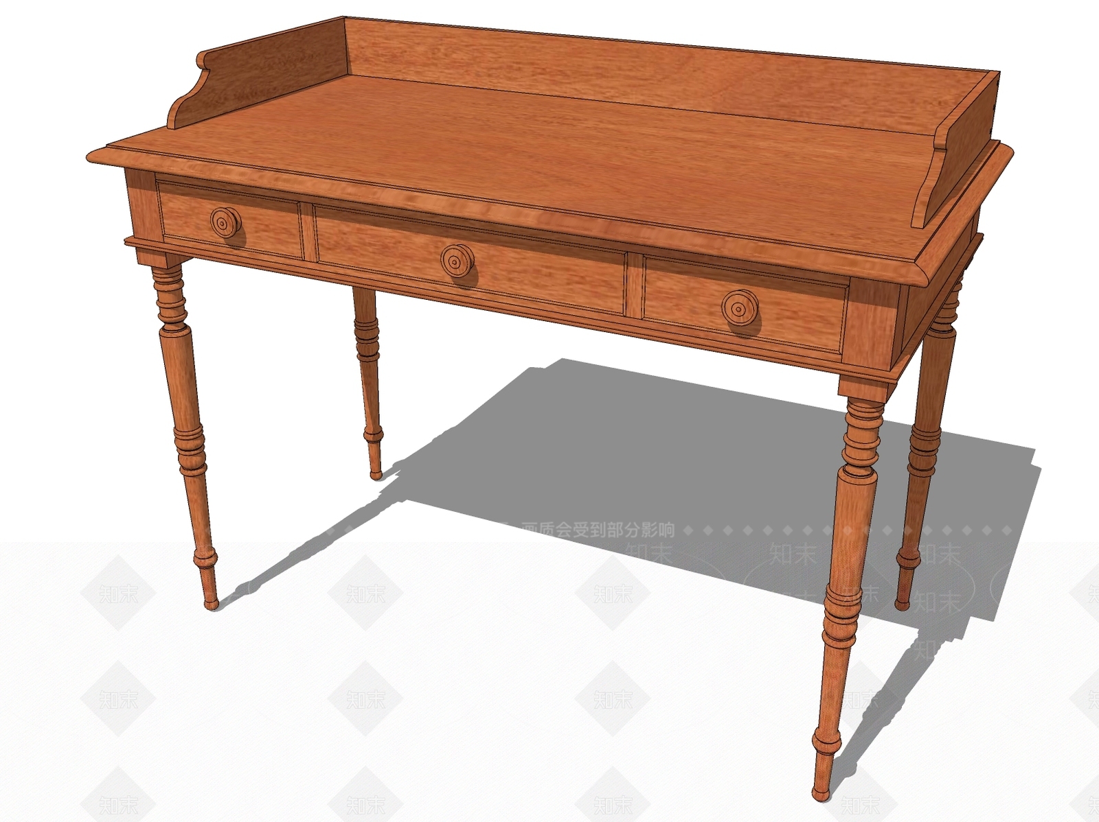 欧式书桌SU模型下载【ID:699232778】