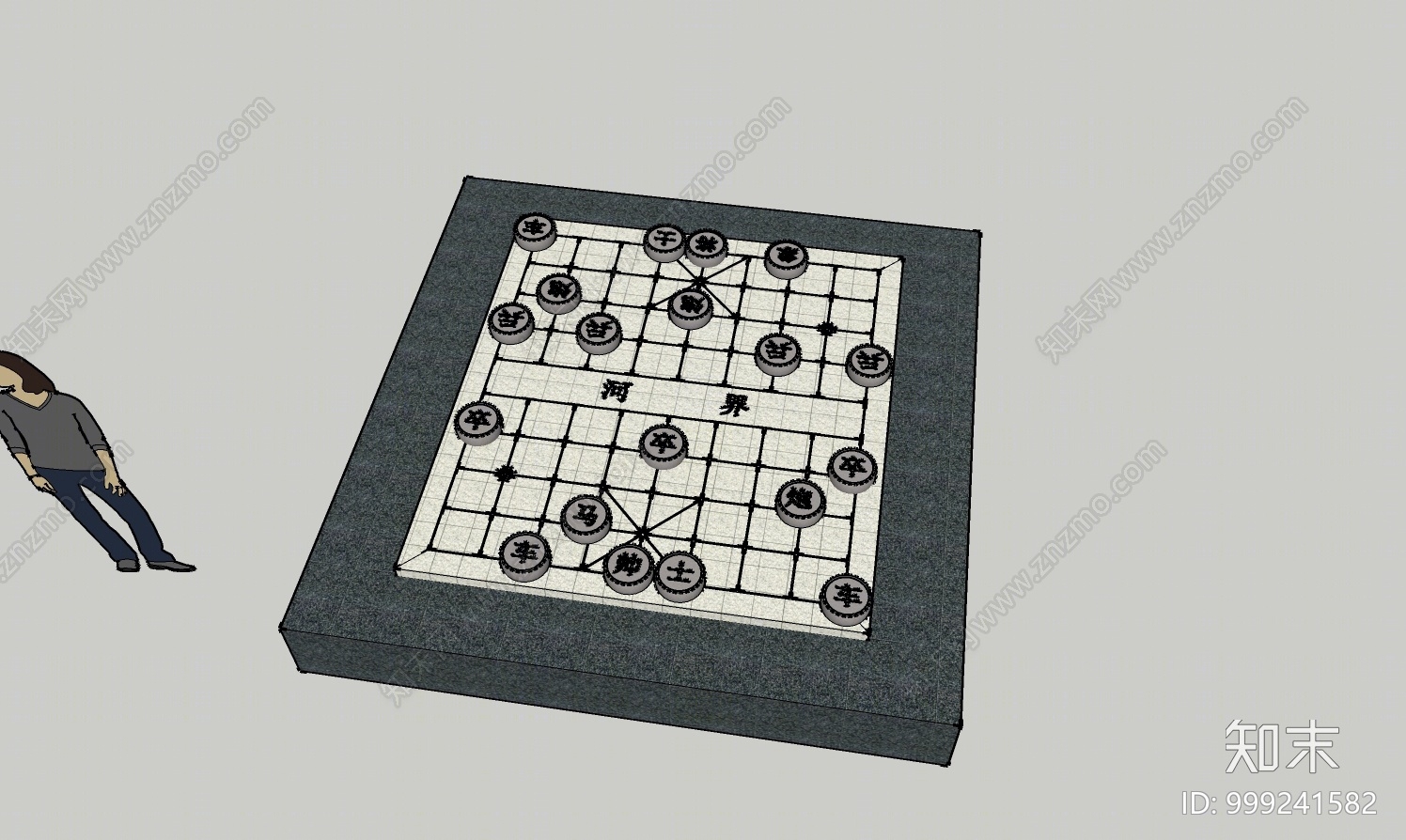 中式棋牌桌SU模型下载【ID:999241582】