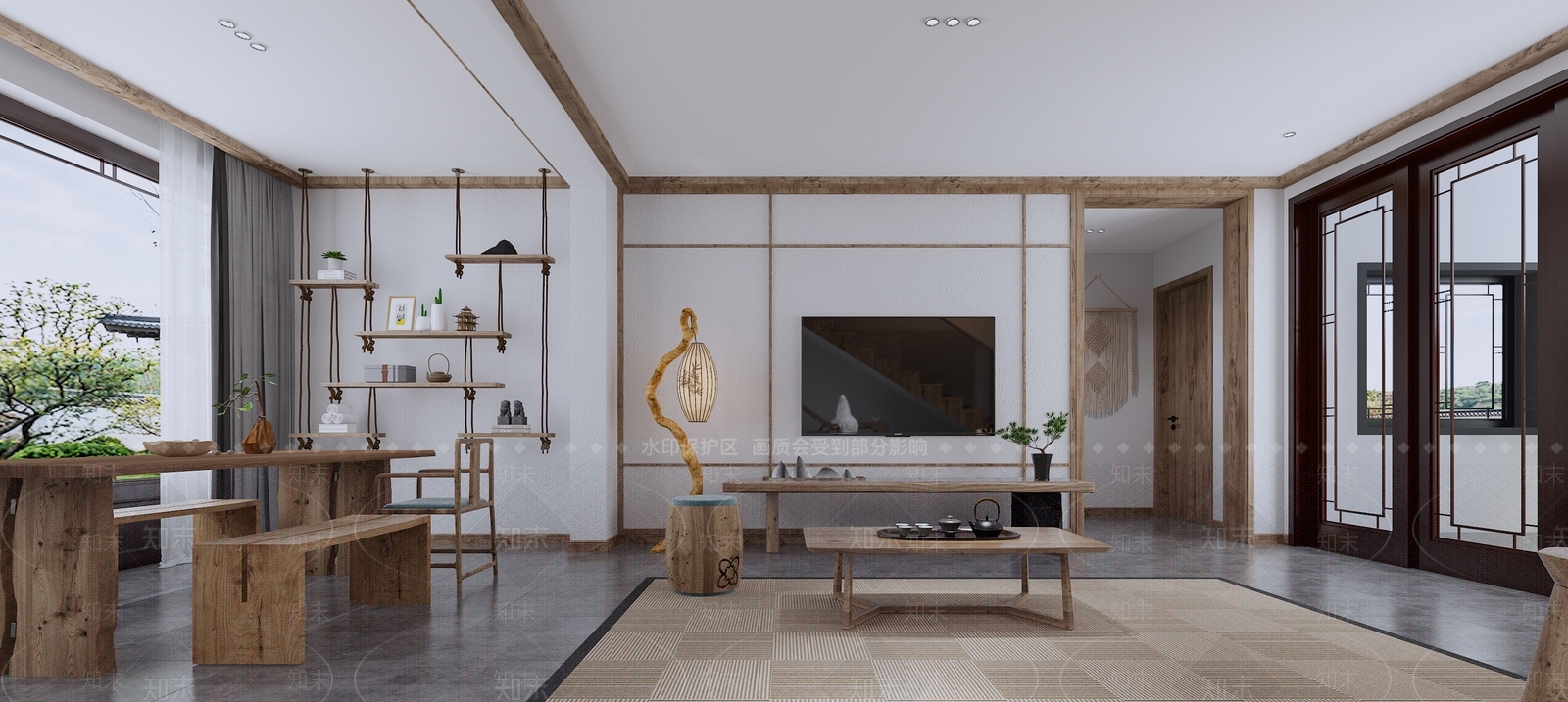 新中式民宿3D模型下载【ID:999246640】