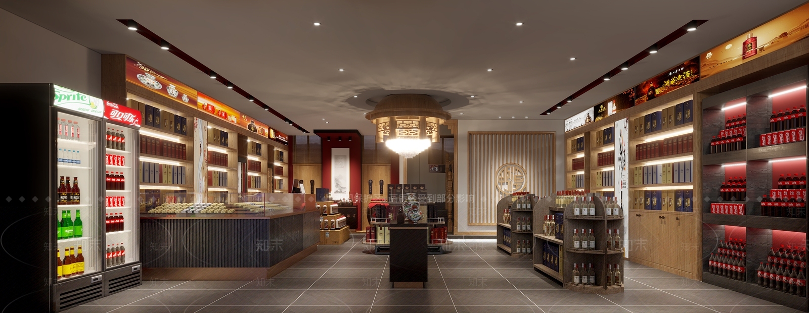 新中式烟酒店3D模型下载【ID:699272178】