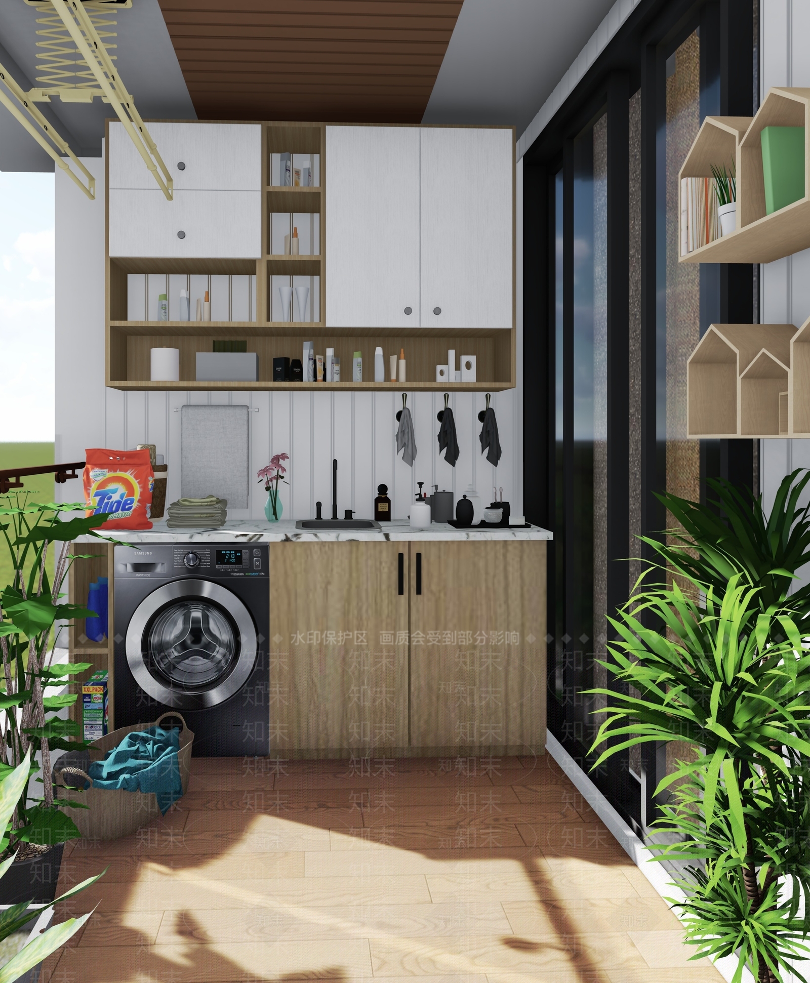 现代家居阳台SU模型下载【ID:699292548】
