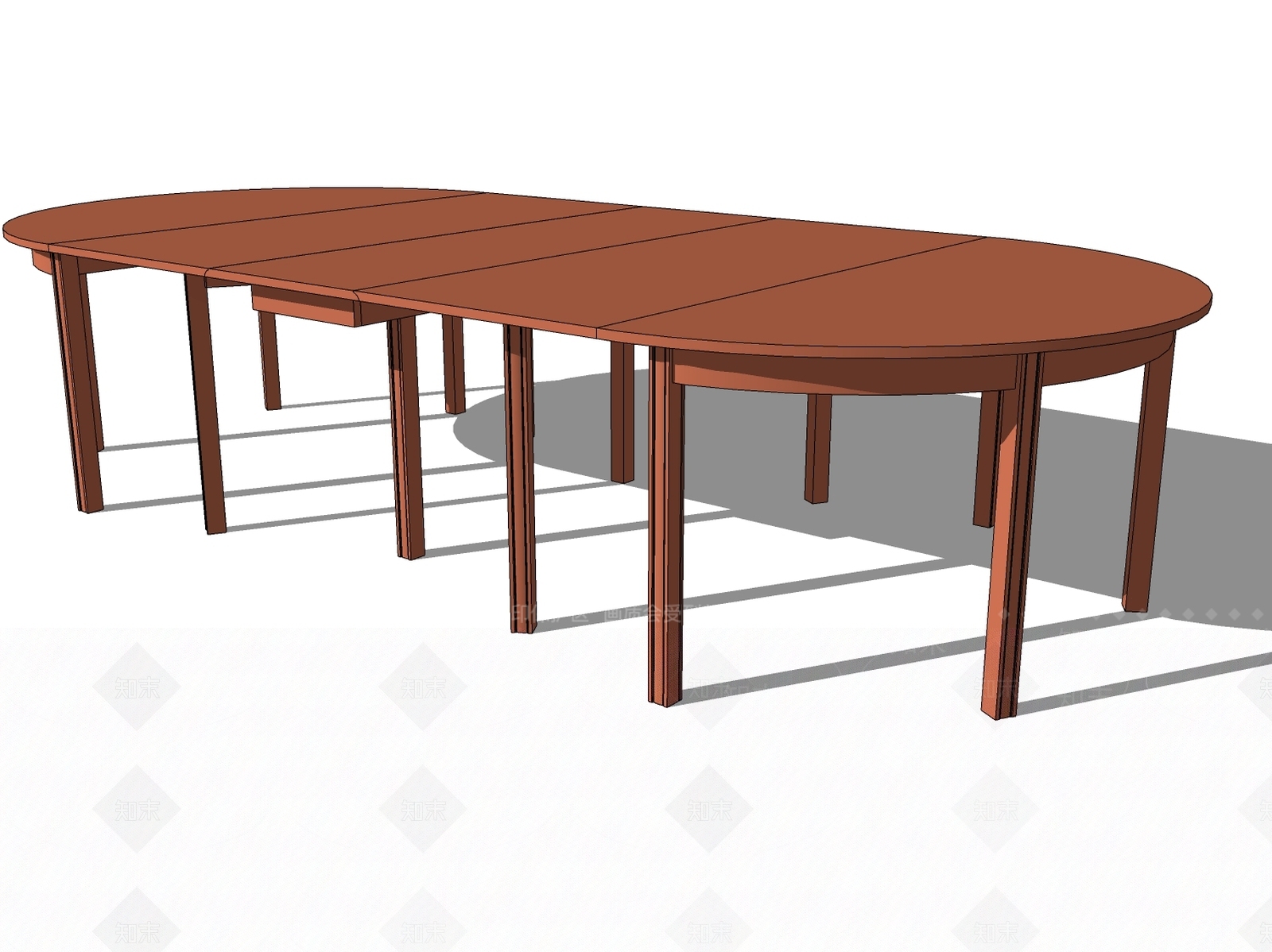 中式折叠餐桌SU模型下载【ID:699299616】