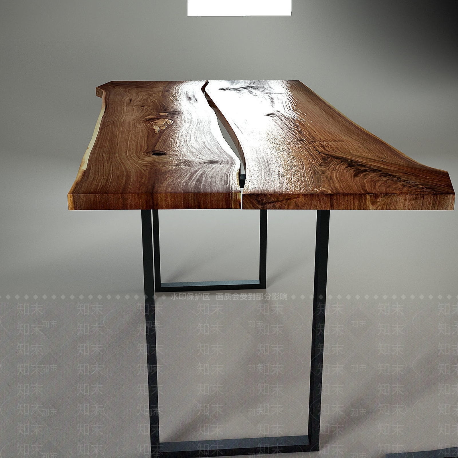 现代黑胡桃餐桌3D模型下载【ID:999299882】