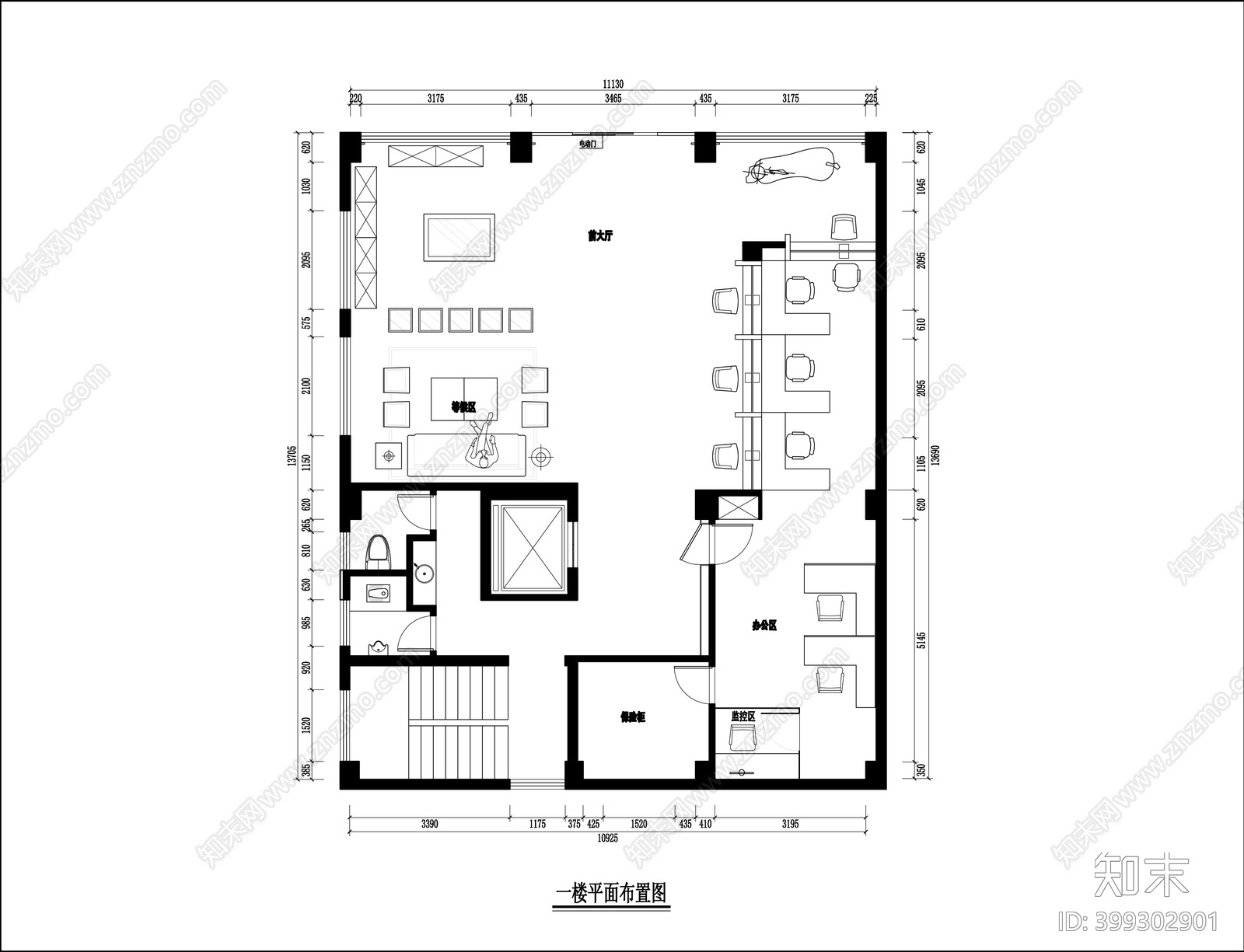 典当行店面cad施工图下载【ID:399302901】