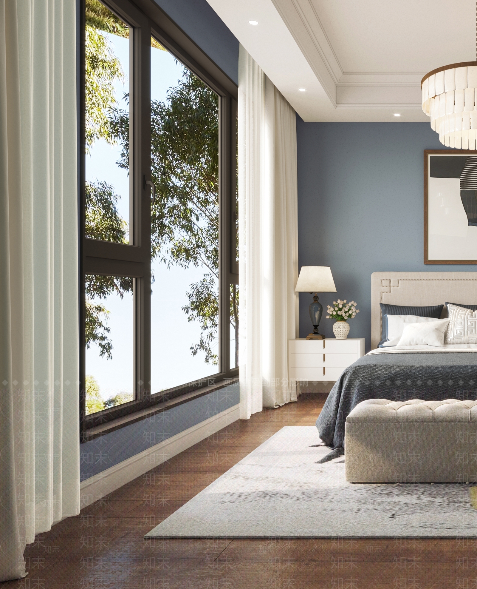 简欧家居卧室3d模型下载【id:499308898】