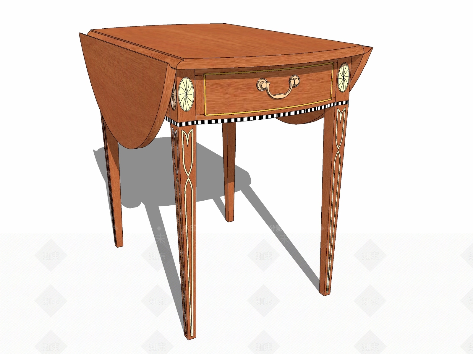 欧式折叠书桌SU模型下载【ID:699324754】