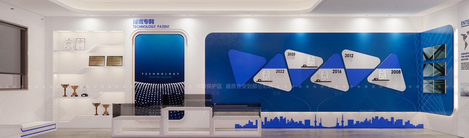 现代企业展厅SU模型下载【ID:399324394】