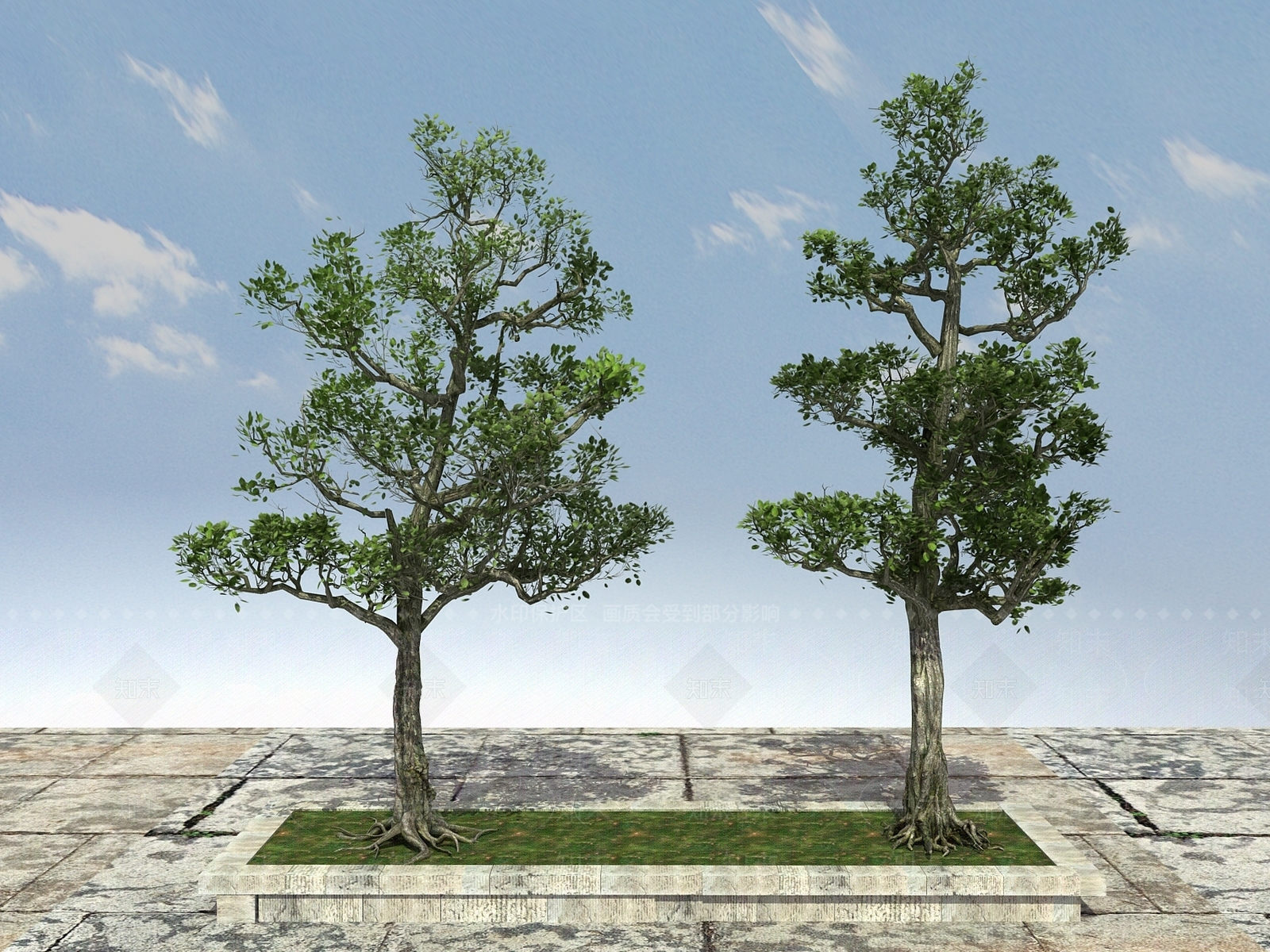 现代树木3D模型下载【ID:399327669】