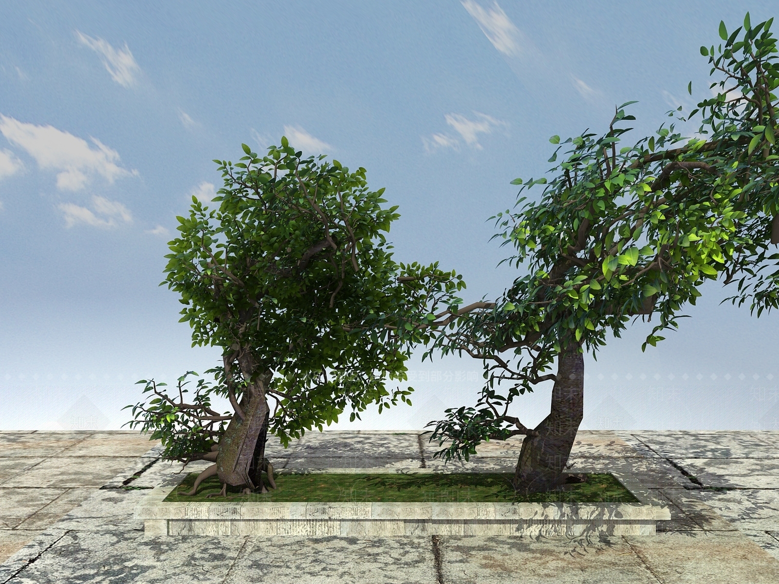 现代树木3D模型下载【ID:399327690】