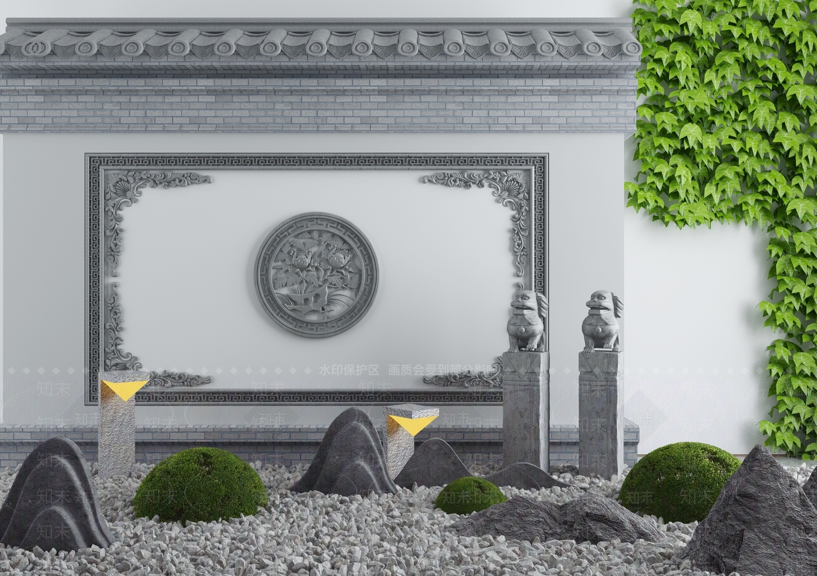 新中式牌楼牌坊3D模型下载【ID:999331286】