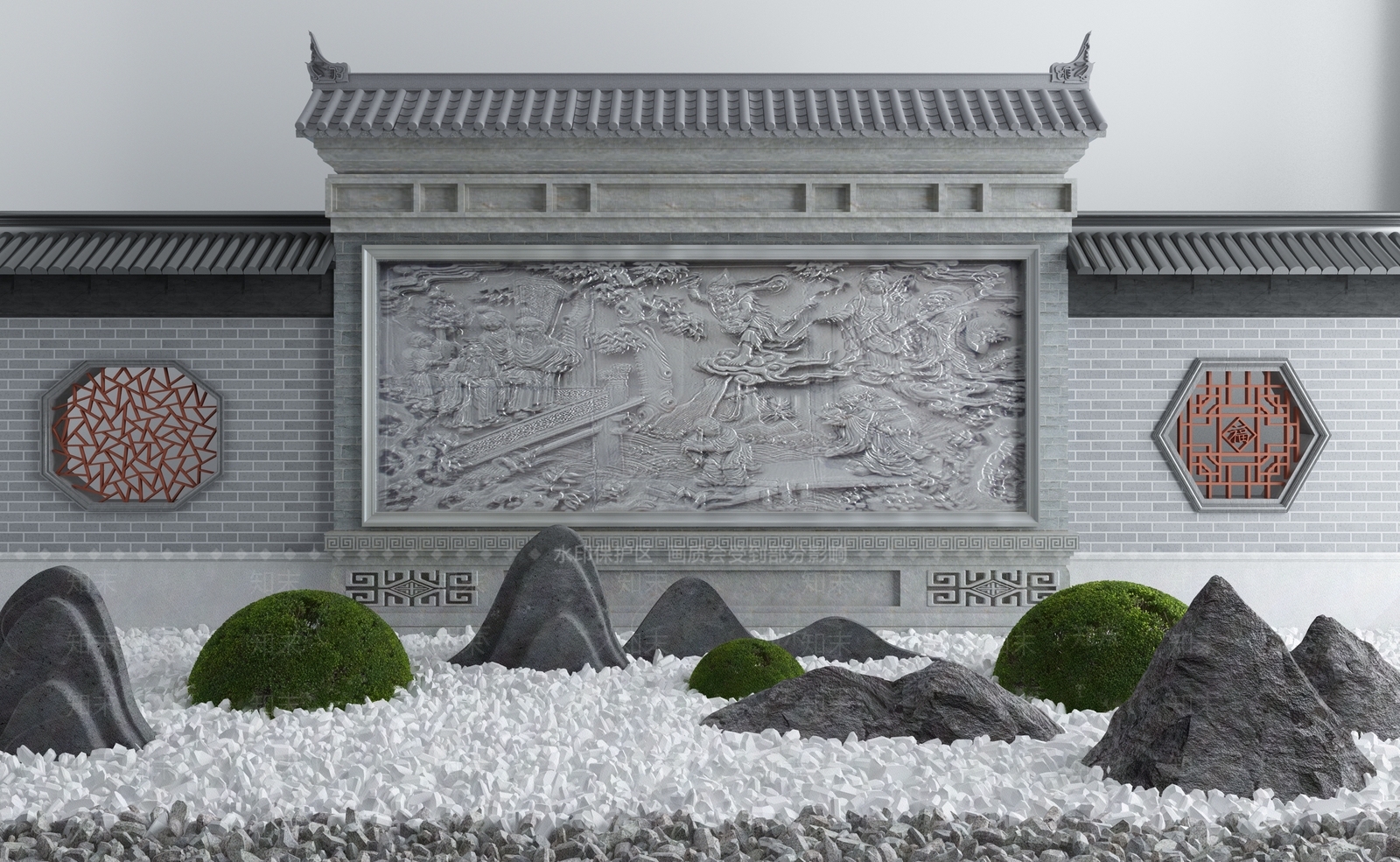 新中式牌楼牌坊3D模型下载【ID:999331296】