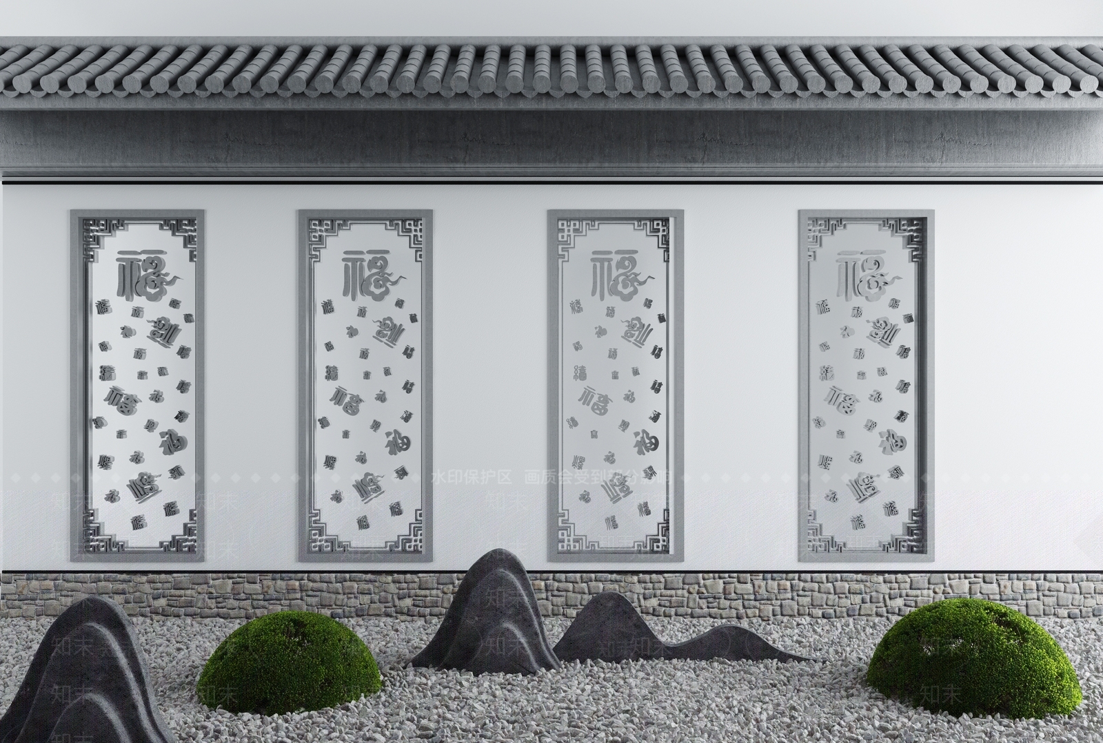 新中式牌楼牌坊3D模型下载【ID:999332216】
