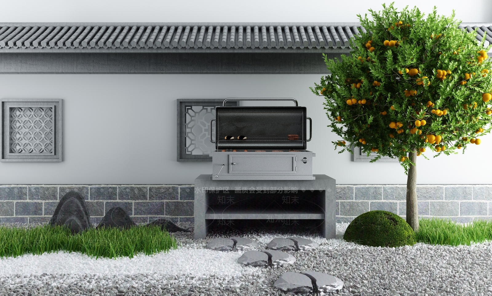 新中式牌楼牌坊3D模型下载【ID:499332417】