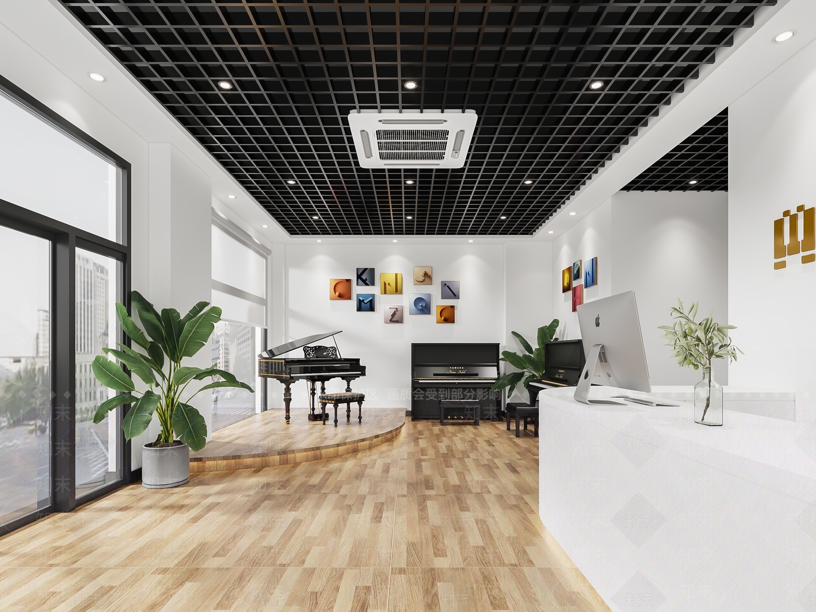 现代琴行3D模型下载【ID:399340476】