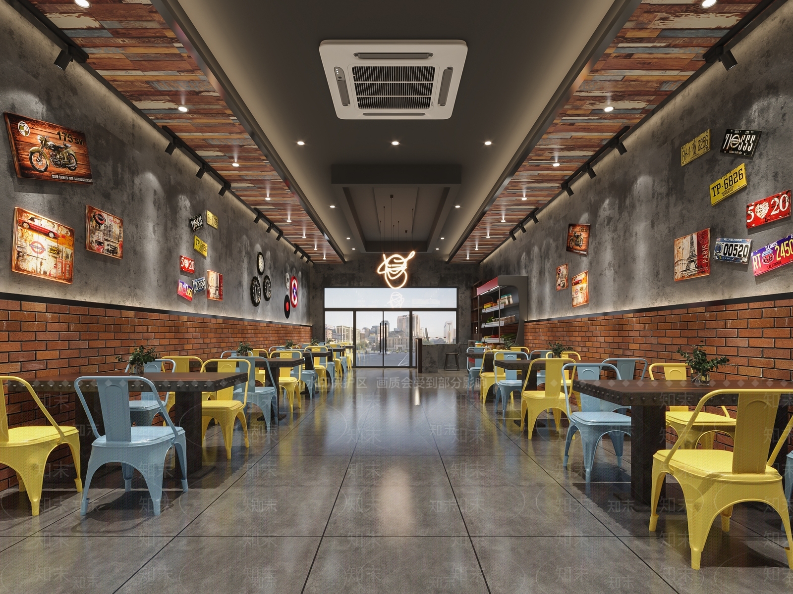 工业风烧烤店3D模型下载【ID:399342402】