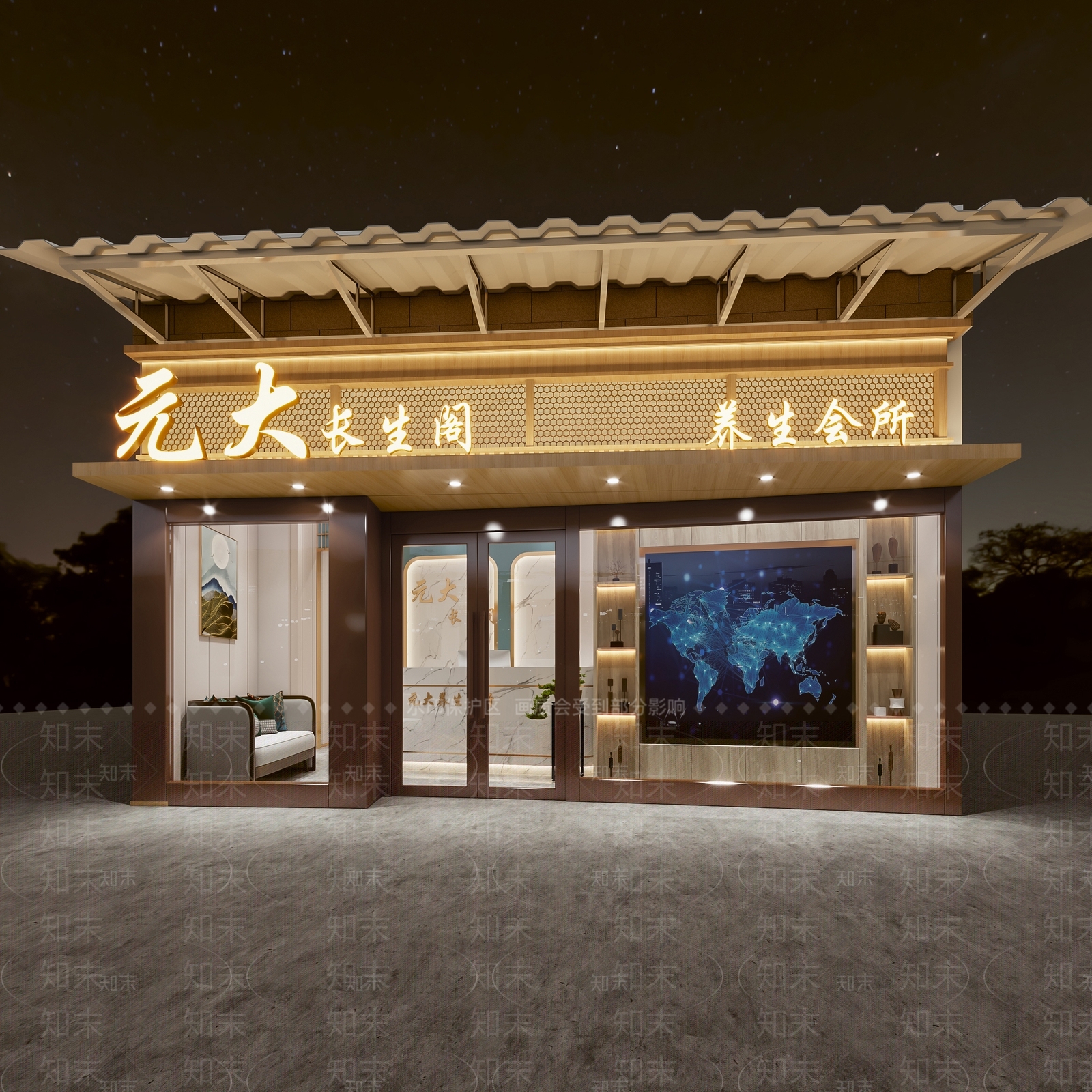 新中式足浴会所3D模型下载【ID:799343187】
