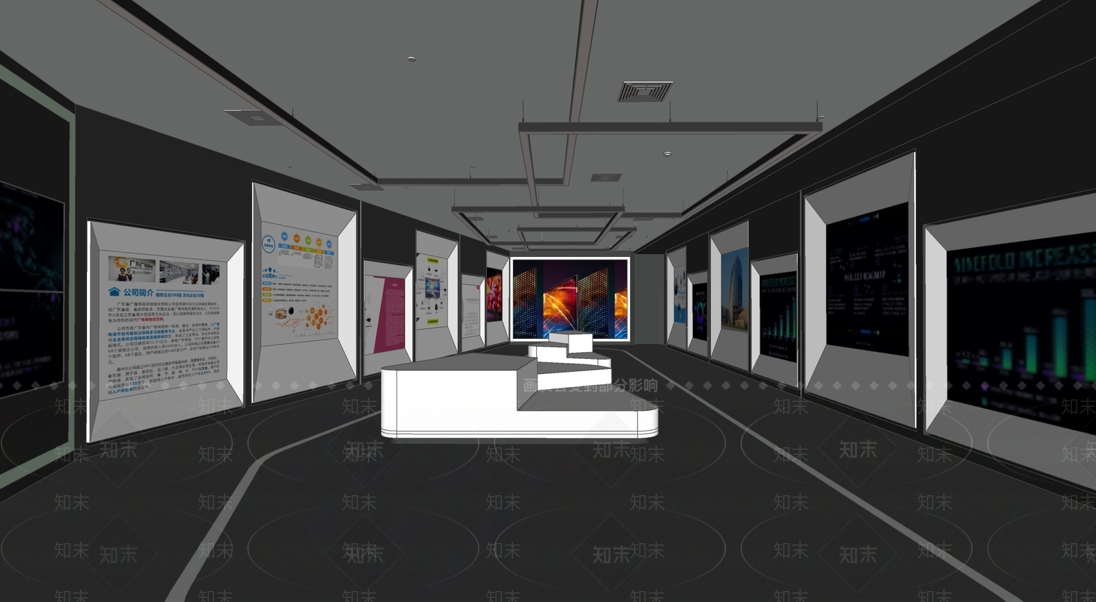 现代商业展厅SU模型下载【ID:299350962】