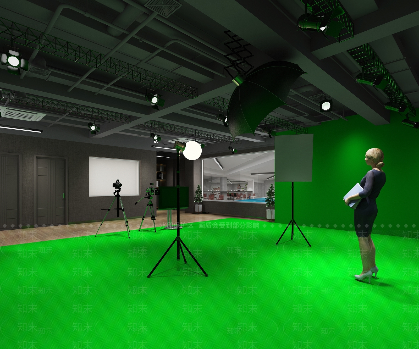 工业风直播间3D模型下载【ID:299361640】