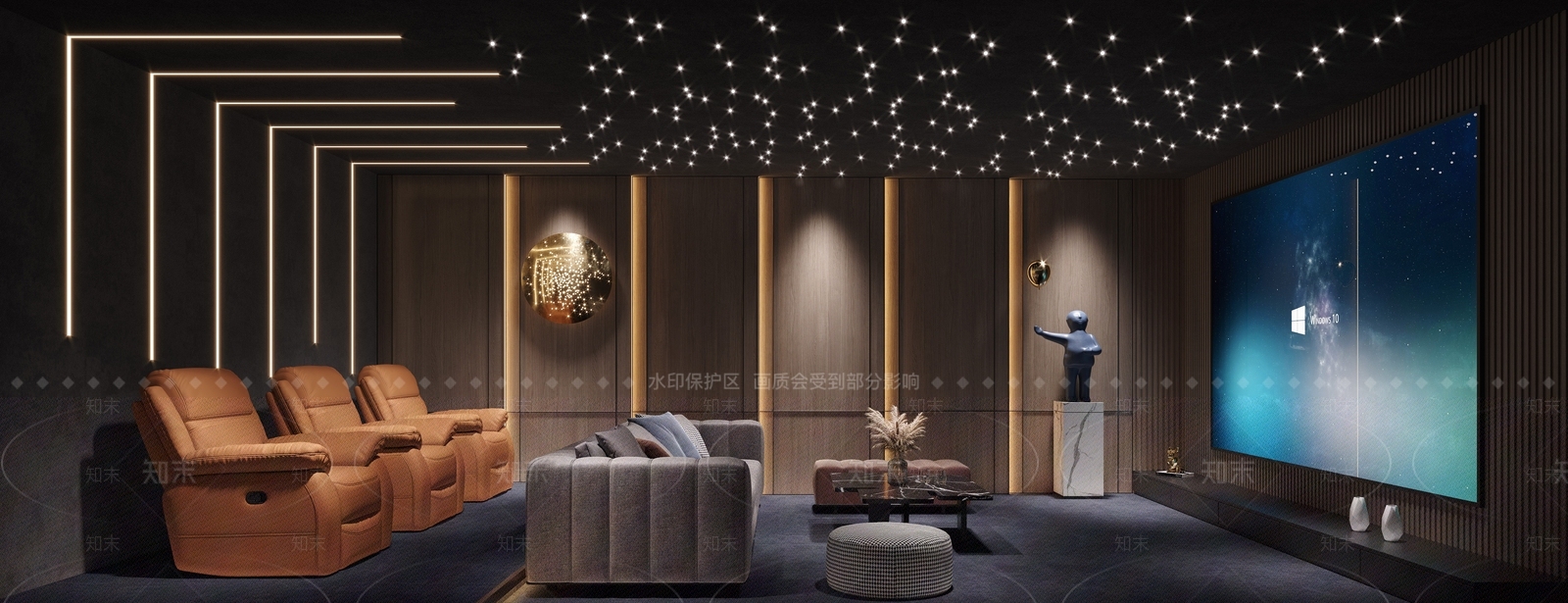 现代家居影音室3D模型下载【ID:899390922】
