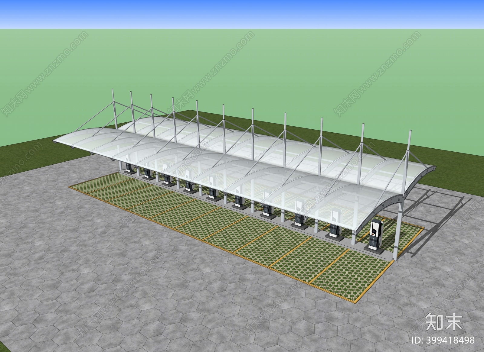 现代充电桩SU模型下载【ID:399418498】