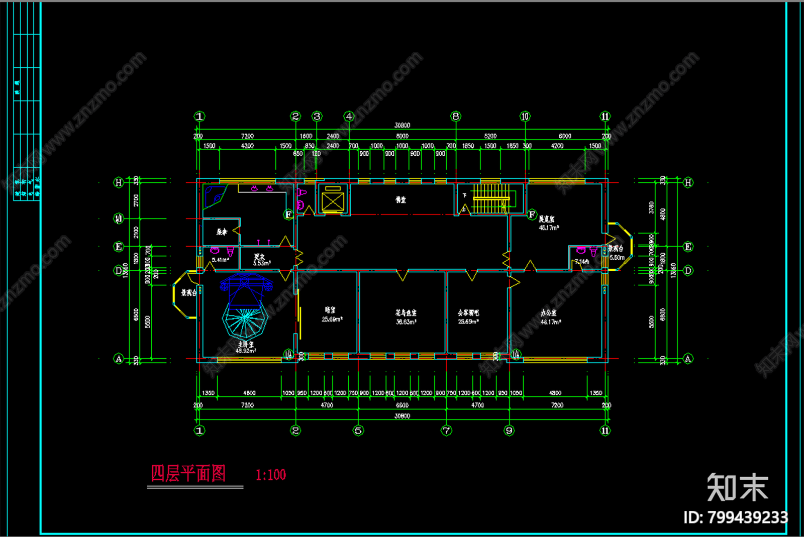 花园联体别墅设计cad施工图下载【ID:799439233】