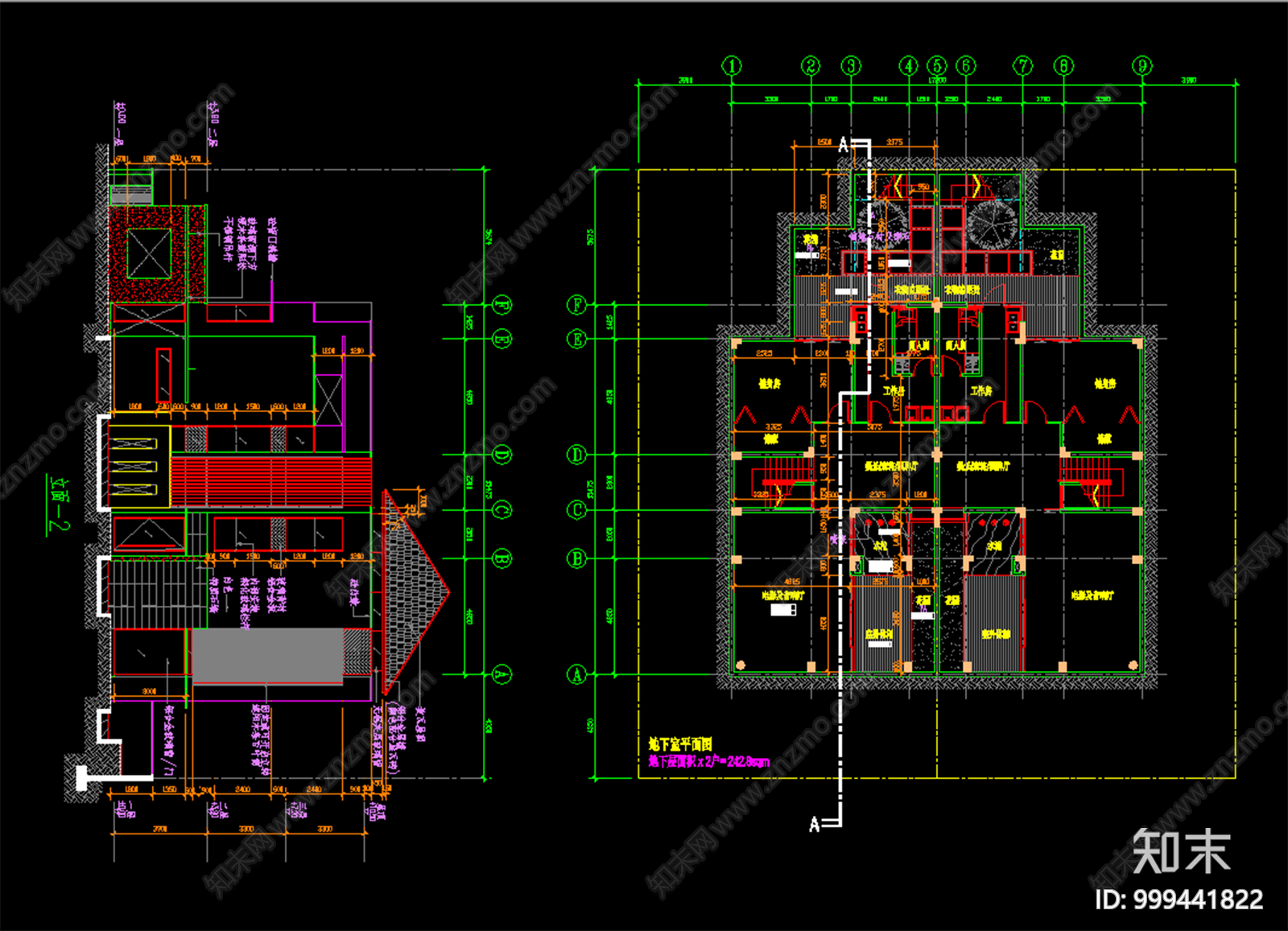 双拼豪华别墅建筑设计cad施工图下载【ID:999441822】