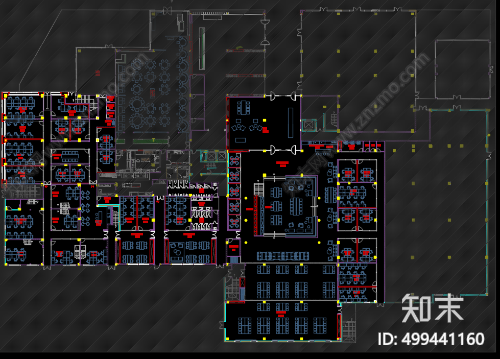 现代办公室cad施工图下载【ID:499441160】
