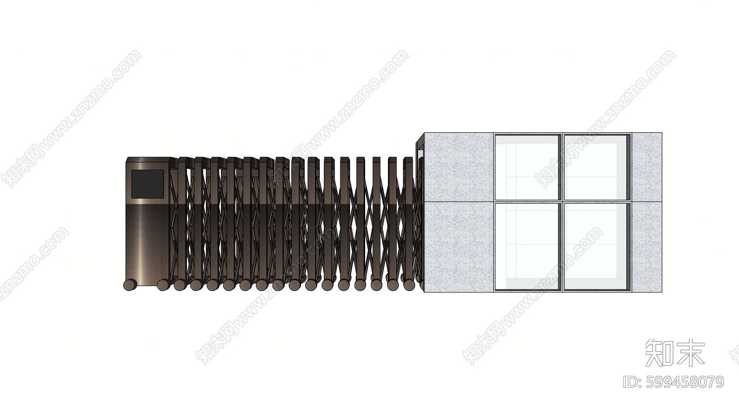 现代自动伸缩门SU模型下载【ID:599458079】