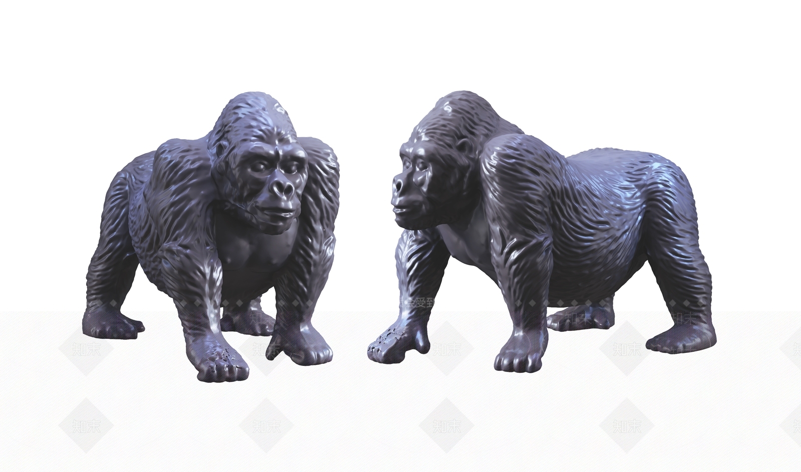 现代黑猩猩雕塑3D模型下载【ID:399459801】