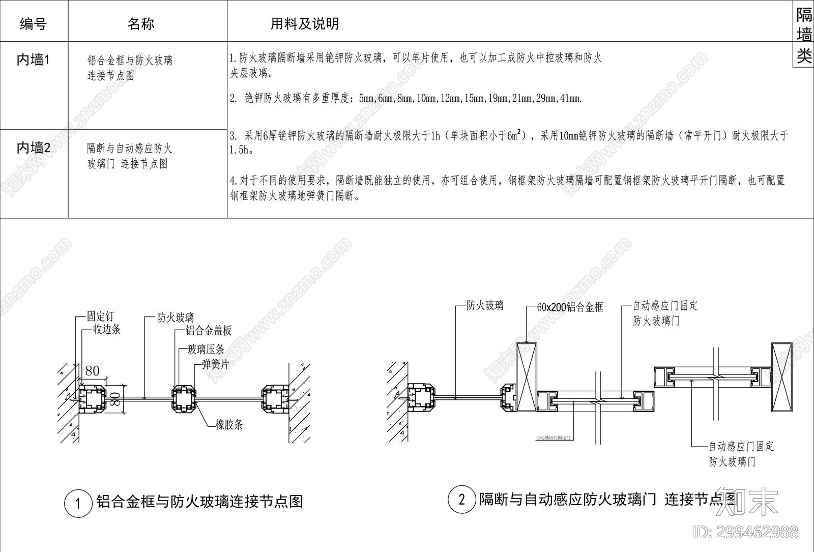 轻钢龙骨隔墙cad施工图下载【ID:299462988】