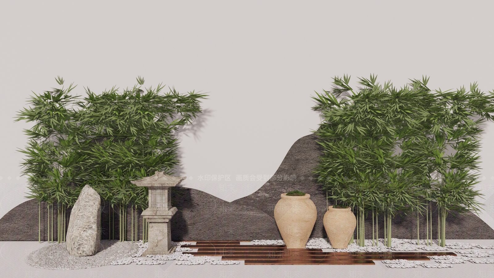 中式竹子SU模型下载【ID:399463362】