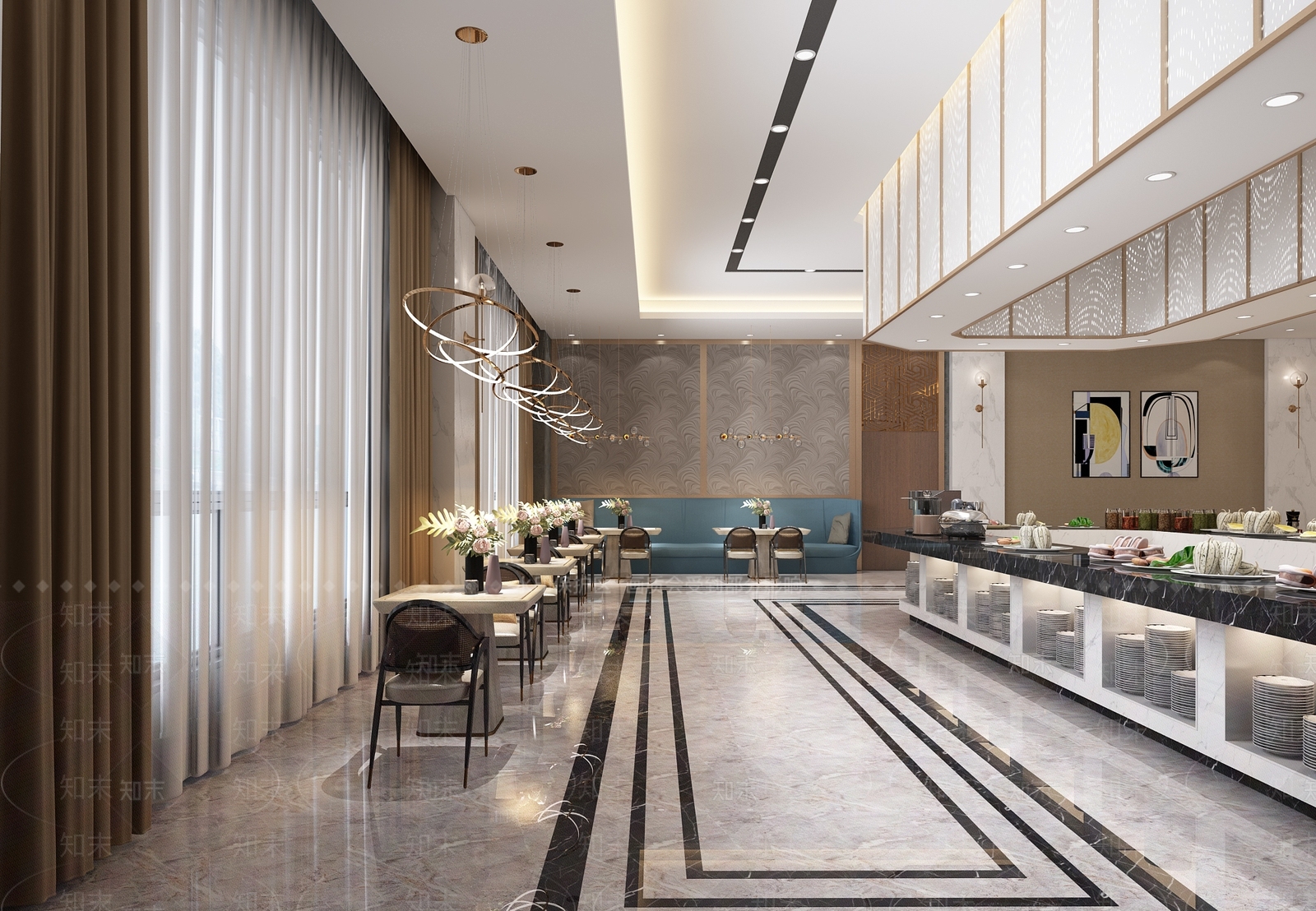 新中式火锅店3D模型下载【ID:399469250】