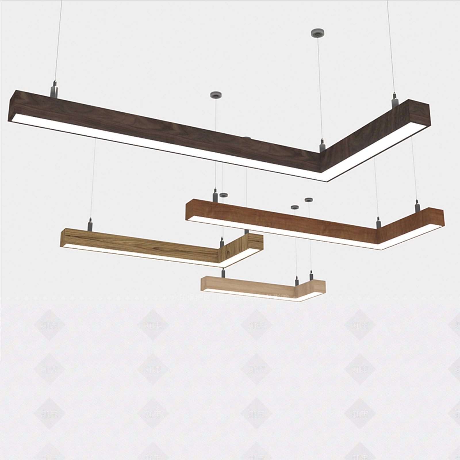 现代办公室吊灯3D模型下载【ID:599470843】
