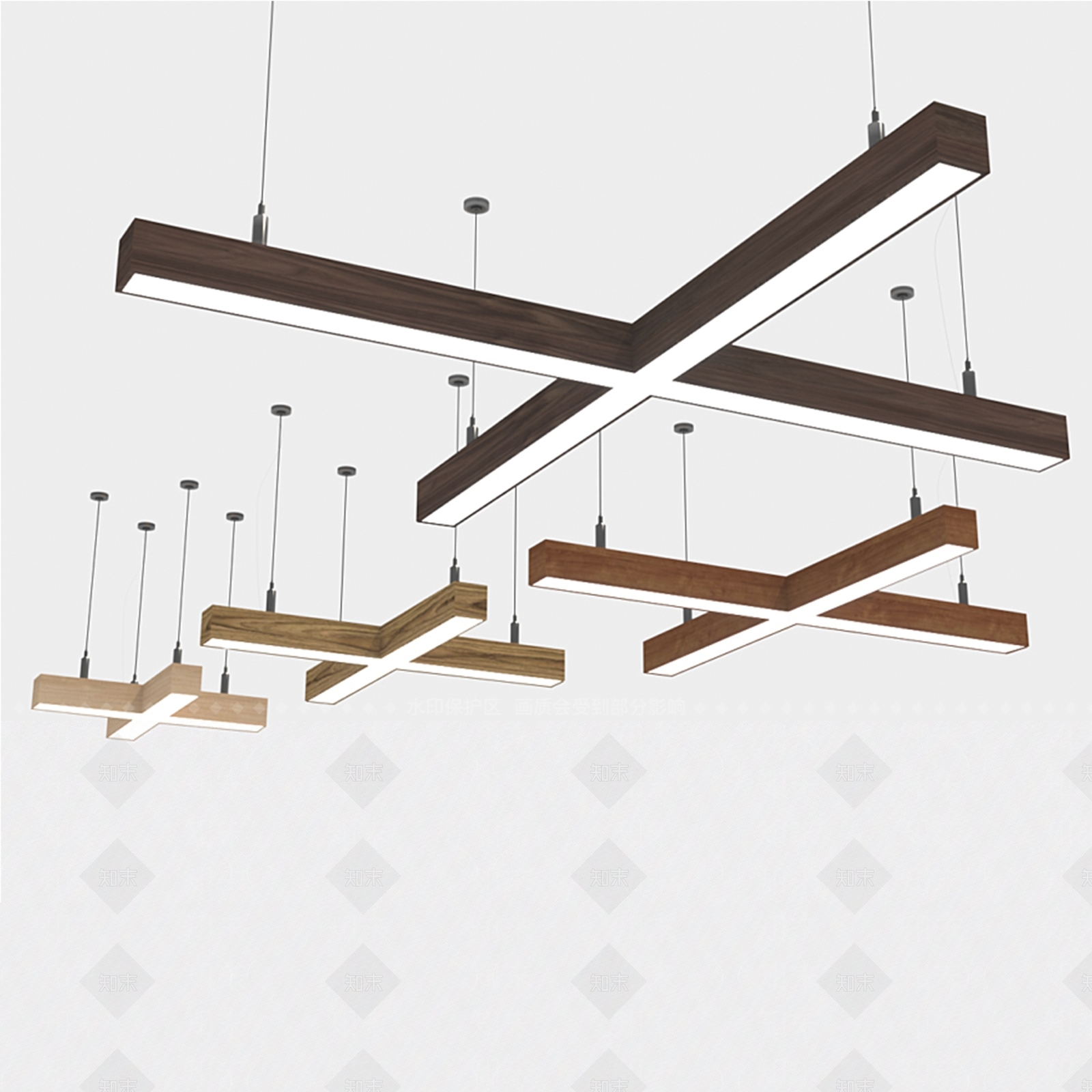 现代办公室吊灯3D模型下载【ID:599470858】