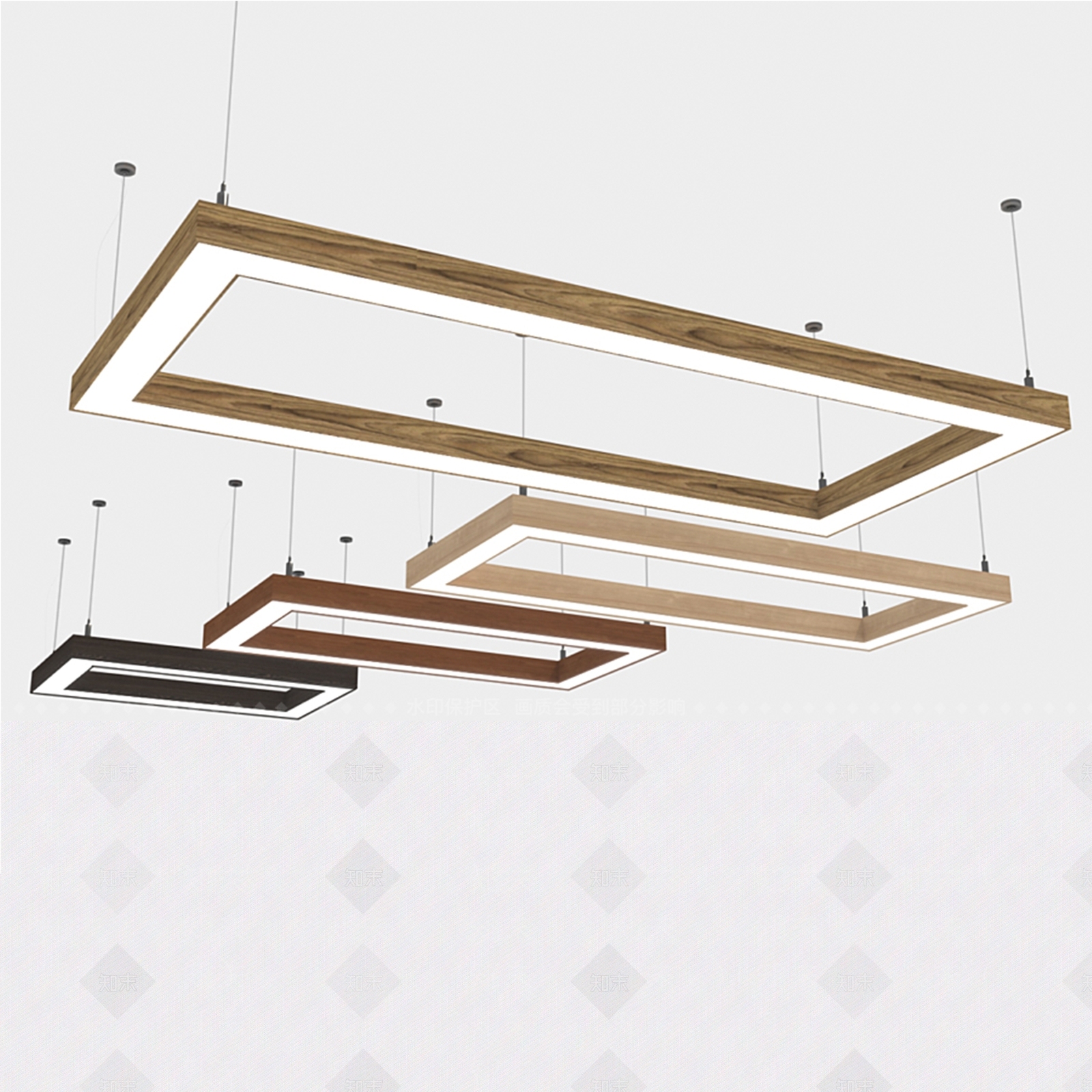 现代办公室吊灯3D模型下载【ID:599471803】