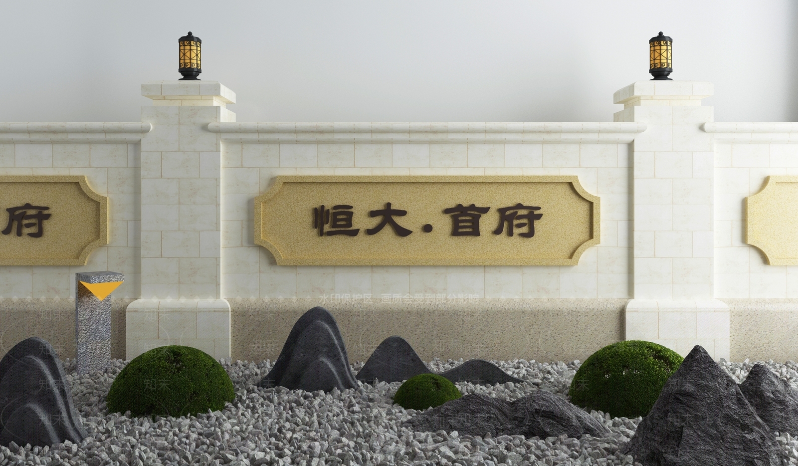 新中式牌楼牌坊3D模型下载【ID:999472289】