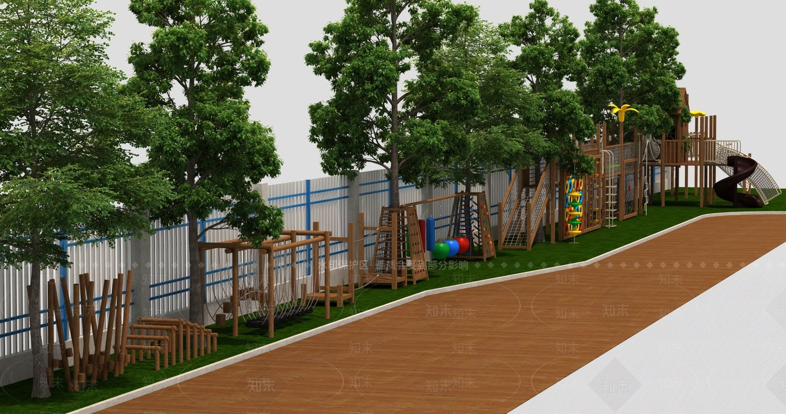 中式游乐玩具滑索3D模型下载【ID:999477250】