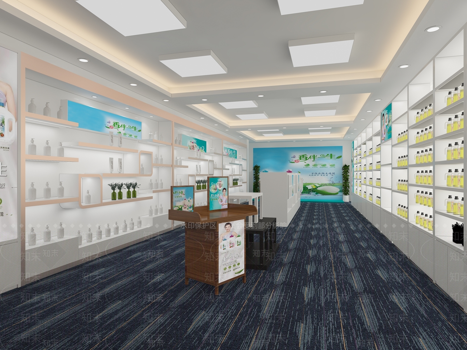 现代化妆品展厅3D模型下载【ID:599478429】